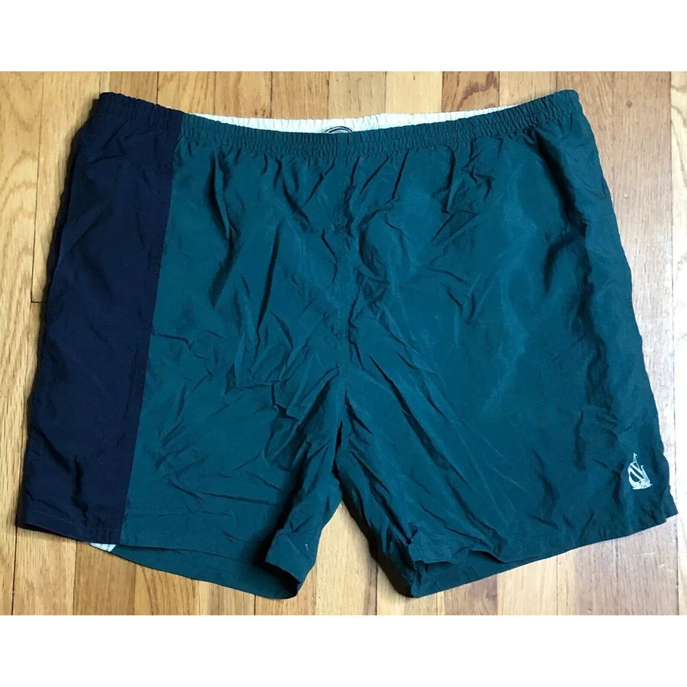 Nautica Swim‎ Short Mens Large GreenSwim Trunks Netting Drawstring Polyester